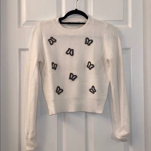 Butterfly embellished sweater